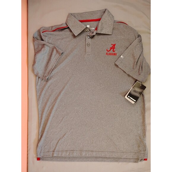 Men's Colosseum University of Alabama Short Sleeve Polo Shirt Heather Gray Small - Picture 1 of 7